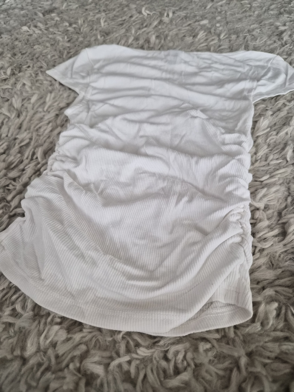 Wild Fable White Ribbed Ruched Side Tee - XXS - Picture 10 of 10